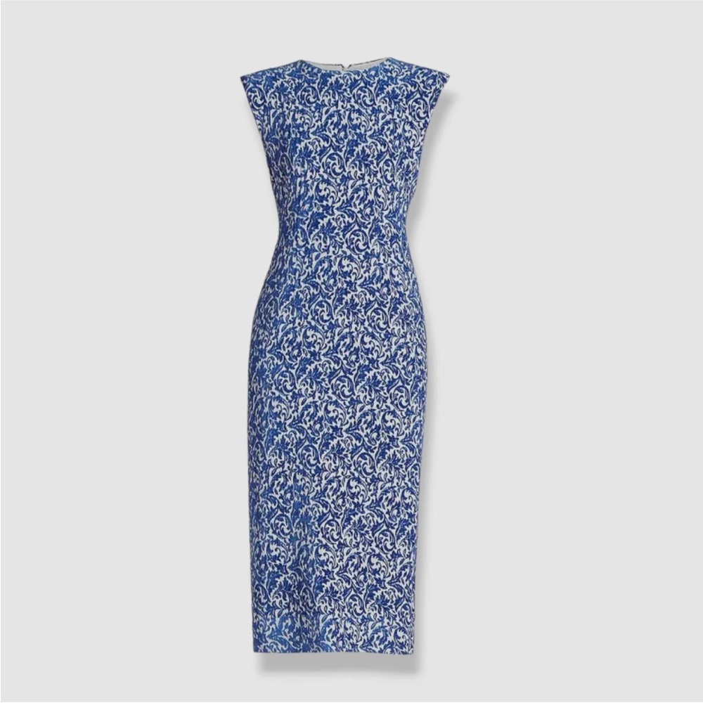 Dries Van Noten Blue and White brocade dress size 6 (38)